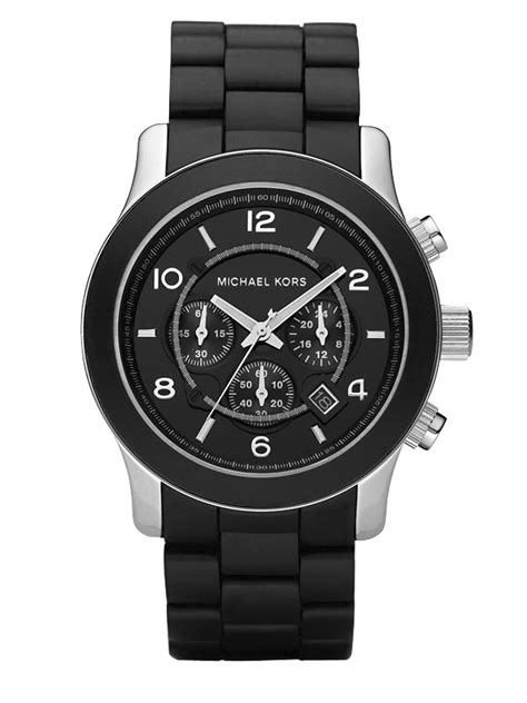 michael kors runway watch mk8107|Michael Kors Men's Chronograph Runway Black Polyurethane .